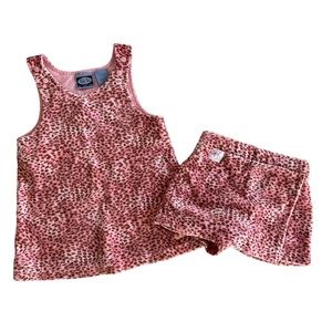 Koala Kids 12 month girls ultra soft thick Pink & Brown leopard tank & skort set